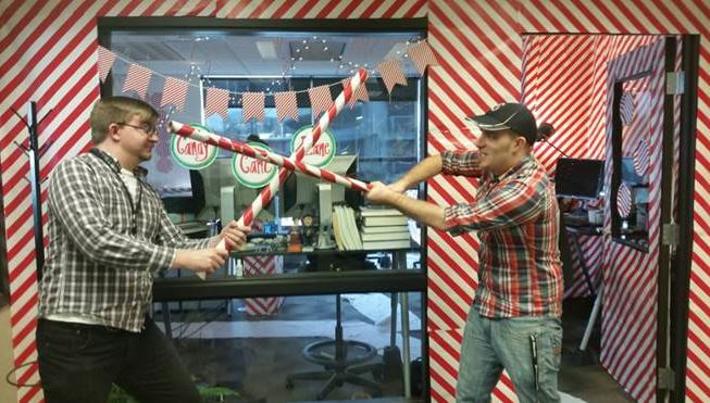 candy cane lightsabers