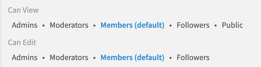 Church group media privacy options