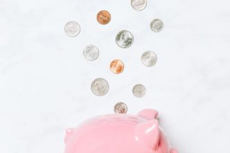 piggy bank with coins used to help teach kids stewardship