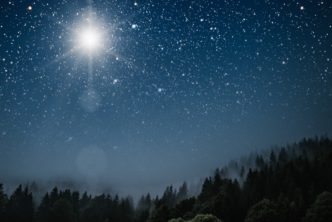 star shines bright in the sky